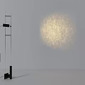 Modern Sauna Shower Area With Minimalist Floor Lamp And Textured Light Design