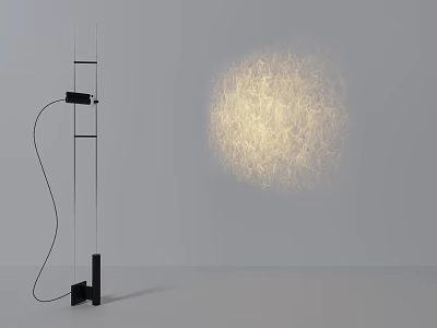 Modern Sauna Shower Area With Minimalist Floor Lamp And Textured Light Design 3d model