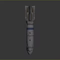 White Military Bombs With Blue Stripes Tail Fins And Top Devices