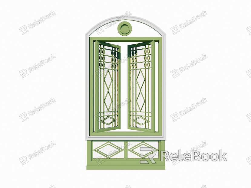 Colored glazed flower window Colored flower window European style flower window Republic of China wind window window model