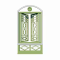 Colored glazed flower window Colored flower window European style flower window Republic of China window window 3d model