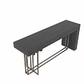 Modern Light Gray Console Table With Metal Frame And Three Drawers