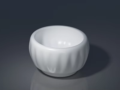 White Ceramic Washbasin With Wavy Texture For Modern Bathroom Design 3d model
