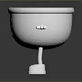 Cartoon White Bowl with Arms Legs and Smiling Face as Household Living Item