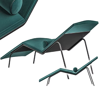 Modern Green Velvet Lounge Chair With Comfortable Design And Metal Frame 3d model