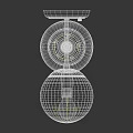 Modern Wall Mounted Lighting Fixture With Double Glass Globe And Matte Black Metal Frame