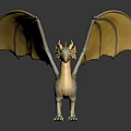 Colorful Dragon Character With Green Body Yellow Purple Wings And Mythical Creature Design