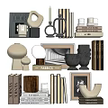 Stylish Decorative Ornament Set With Vases Frames Books And Sculptural Decor Pieces