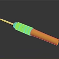 Household Utility Tool With Yellow Handle And Coiled Silver Metal Shank