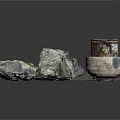 Handmade Natural Stone Crafts With Irregular Shapes Colorful Coating And Pottery Bowl