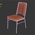 Orange Upholstered Leisure Chair With Silver Metal Frame And Modern Design
