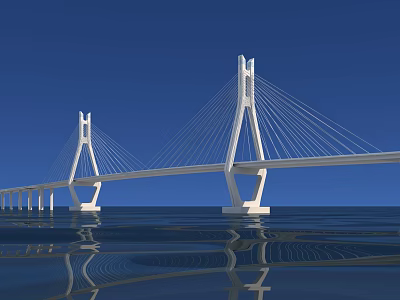 Modern Bridge Gate Bridge 3d model Modern Bridge Gate Bridge 3d model
