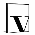 Modern Minimalist Black And White Graphic Design With Letter V Frame