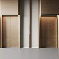 Contemporary Golden Elevator Doors With Sleek Wall And Smooth Floor Design 3d model