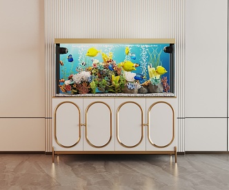 Modern Fish Tank Glass Fish Tank Display Cabinet Side Cabinet 3d model