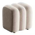 Three Modern Beige Fabric Sofa Stools For Stylish Living Room Decor