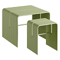 Modern Green Vertical Striped Tables With Nested Design And Minimalist Style 3d model