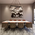 Modern Dining Table and Chair Combination 3d model