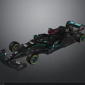 Black And Green Formula 1 Racing Car With Number 44 Sleek Aerodynamic Design
