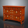 Traditional Wooden Entryway Cabinet Sideboard With Drawers Doors And Brass Handles