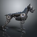 Mechanical Dog Game Movie Character With Spiked Metal Body And Gear Details