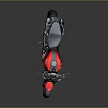 Red Sporty Motorcycle With Black Seat Stylish Frame And Modern Design Details