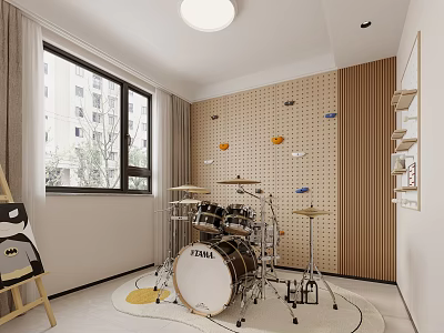 Modern Entertainment Room Cream Entertainment Room 3d model
