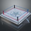 Sturdy Boxing Ring Model Featuring Red Blue Ropes and Star Logo