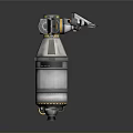 Industrial Mechanical Device With Yellow Silver Casing Cylindrical Body Pressure Gauge And Top Nozzle