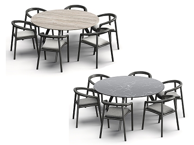 Nordic Dining Table and Chair 3d model