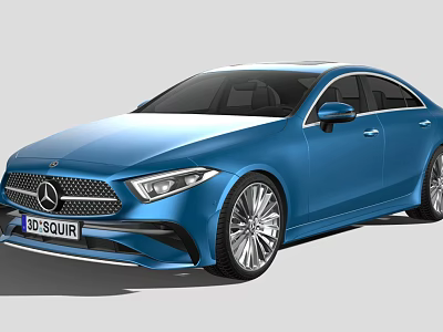 Blue Mercedes Luxury Sedan With Modern Stylish Exterior And Sleek Body Design 3d model