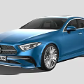 Blue Mercedes Luxury Sedan With Modern Stylish Exterior And Sleek Body Design