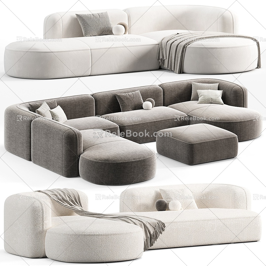 Leisure sofa multi-person sofa sofa shaped sofa 3d model