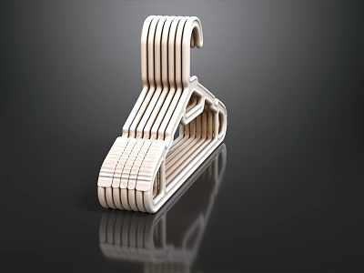 Modern Minimalist Wooden Hanger With Striped Layered Structure On Black Background 3d model