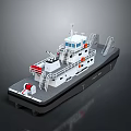 Military Patrol Boat Equipped With Deck Mounted Weapon Systems And Navigation Tools 3d model