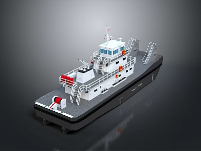 Military Patrol Boat Equipped With Deck Mounted Weapon Systems And Navigation Tools 3d model
