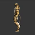 Muscular Anthropomorphic Cheetah Creature Standing In Dark Background With Spotted Fur