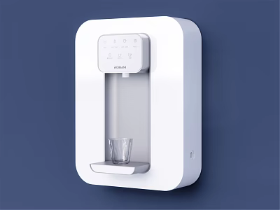 Modern Wall Mounted Water Dispenser White Sleek Design With Glass Holder For Home Use 3d model