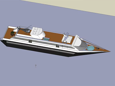 Luxury Yacht Featuring Helicopter Pool And Modern Design 3d model