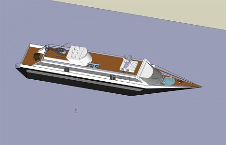 modern big ship 3d model