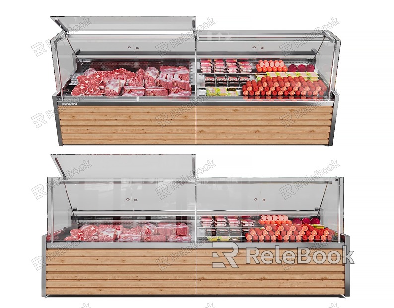 Modern Freezer Refrigerated Display Cabinet Fresh Pork model