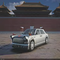 Traditional Chinese Ancient Architecture With Red Walls Golden Roofs And Symmetrical Courtyard Layout