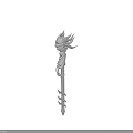 Three Ornate Mythical Weapons Featuring Dragon Head And Flame Decorative Designs