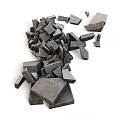 Gray Stone Blocks And Wood Materials For Construction And Design Projects
