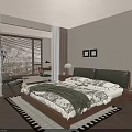 Comfortable Double Bed With Soft Green Headboard Placed In Warm Mid Century Bright Bedroom Interior