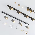 Modern Track Spotlights And Recessed Downlights For Home Ceiling Lighting Design 3d model