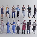 Diverse Group of People With Various Professions Different Attires And Poses