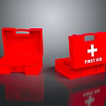 Two Red First Aid Kits One Open and One Closed With White Cross