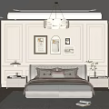 Elegant Modern Bedroom Interior Design With Upholstered Bed Nightstands Chandelier Wall Art And Rug