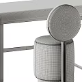 Modern Black Desk And Green Chair Set With Metal Frame And Padded Seat